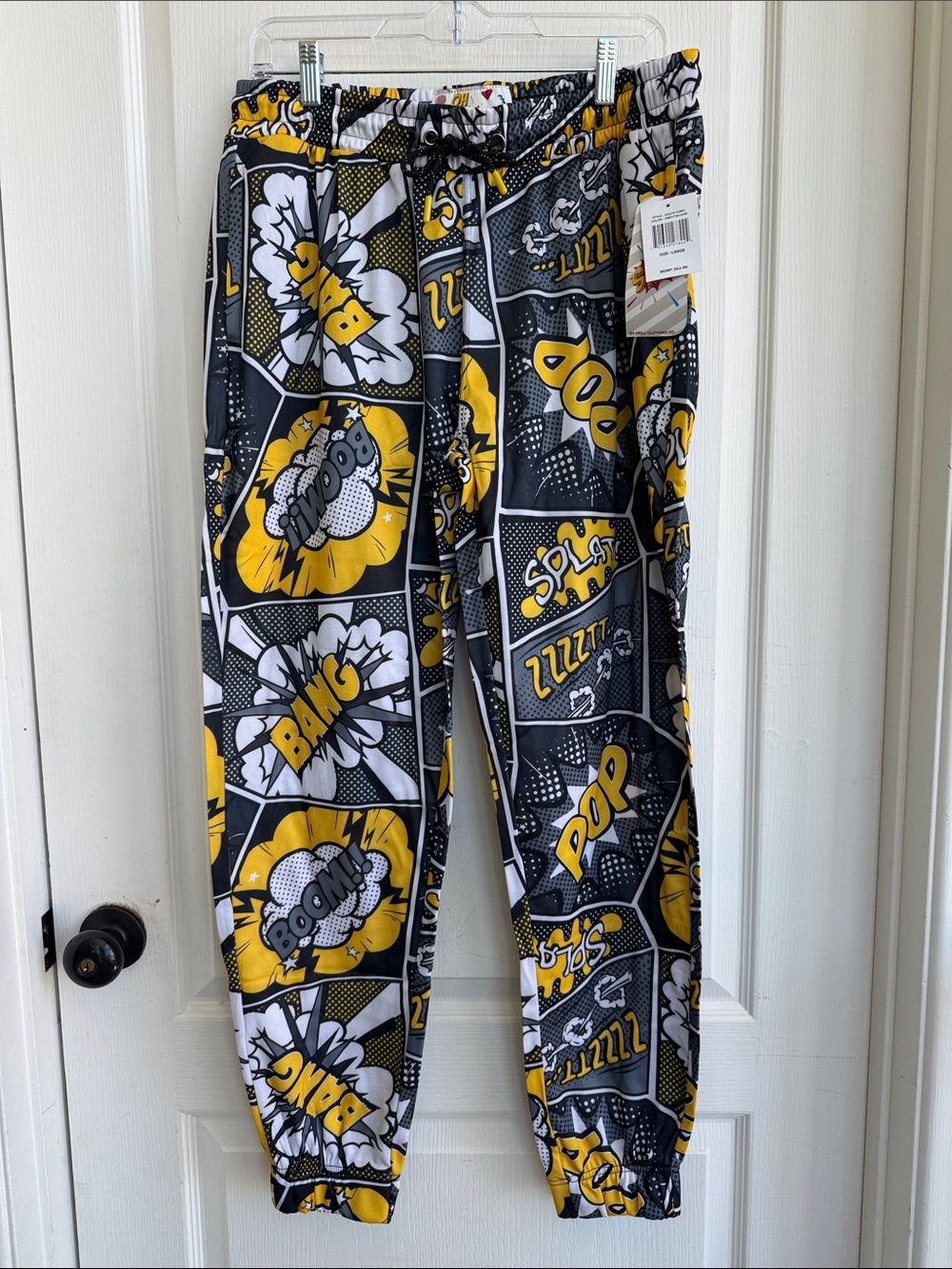 "Oh Snap!" Comic Action Graphic Joggers manufactured by Drill Clothing Company